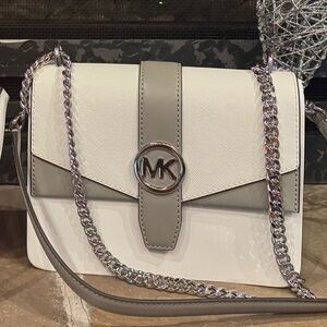 Michael Kors Gray and White Crossbody Bags